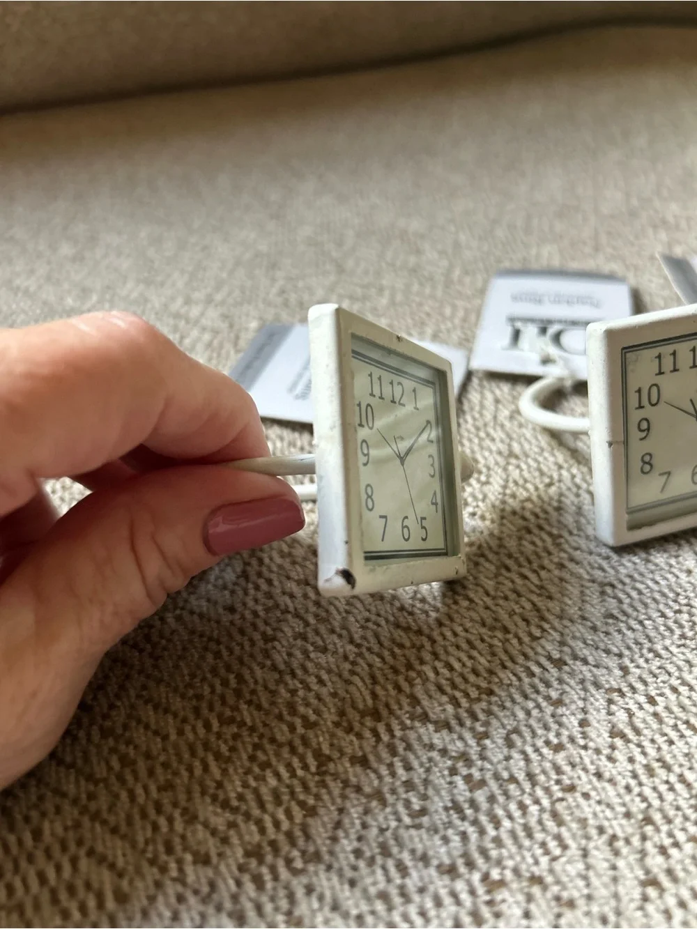 NWT Square Clock / Watch Napkin Rings in Cream Lot of 4 Quirky Unique Dining